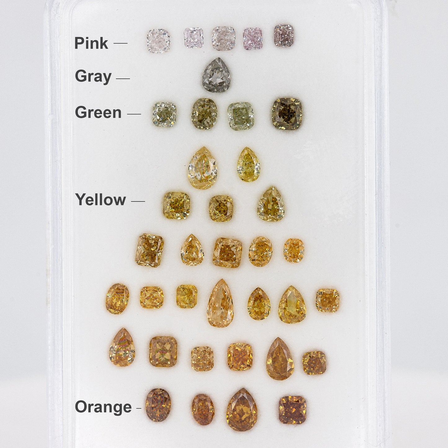 Multicolor Diamonds Untreated Natural Diamonds Fancy Intense Pink, Gray, Green, Yellow, orange Mix colors Parcel 5.31cts 37pcs mix shapes