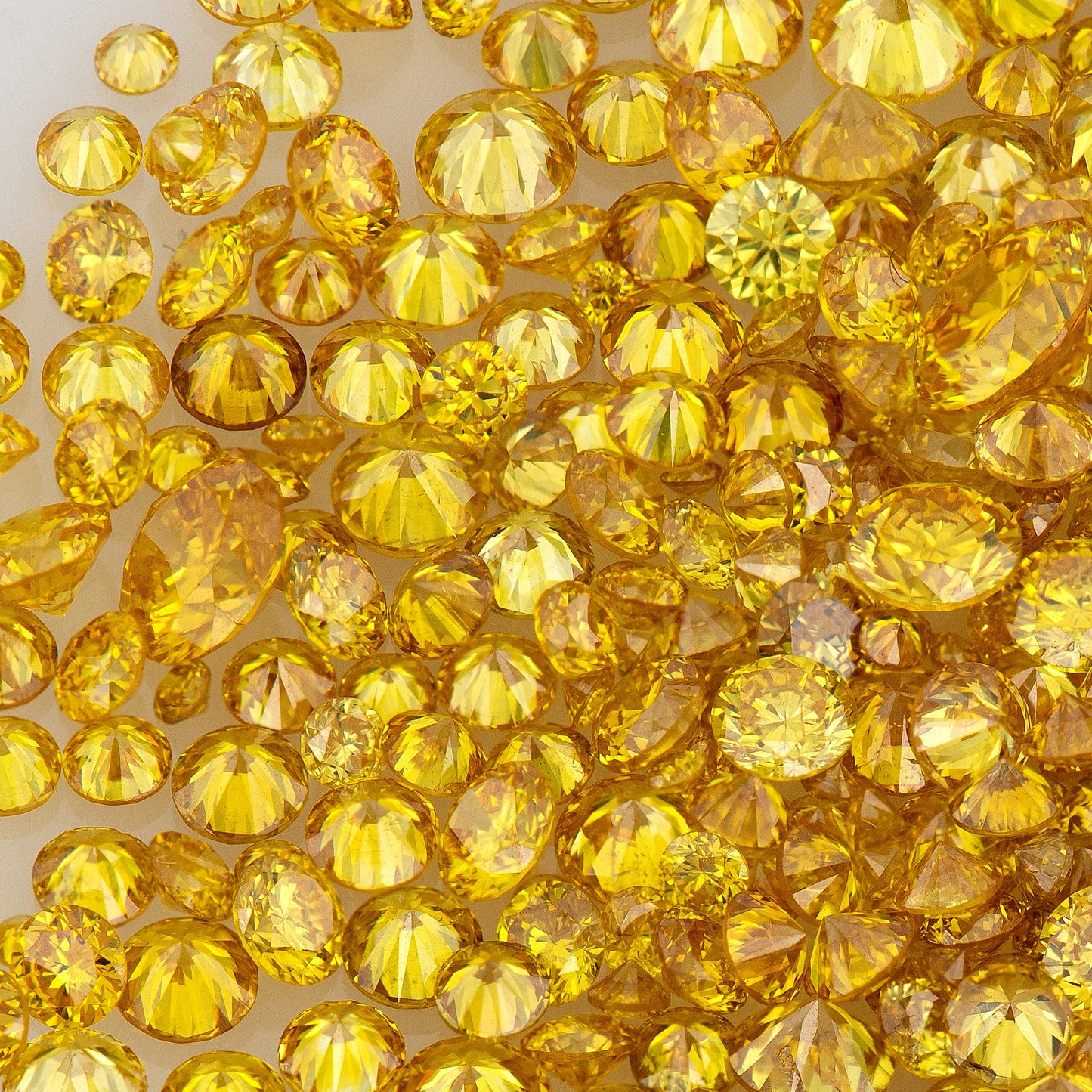 Fancy Orangish Golden Yellow | Top Canary Diamonds 0.25ct | Mix Scoop | Fancy Vivid Yellow | Untreated Natural Diamonds | Round | Melee | Accents | Fancy Diamonds