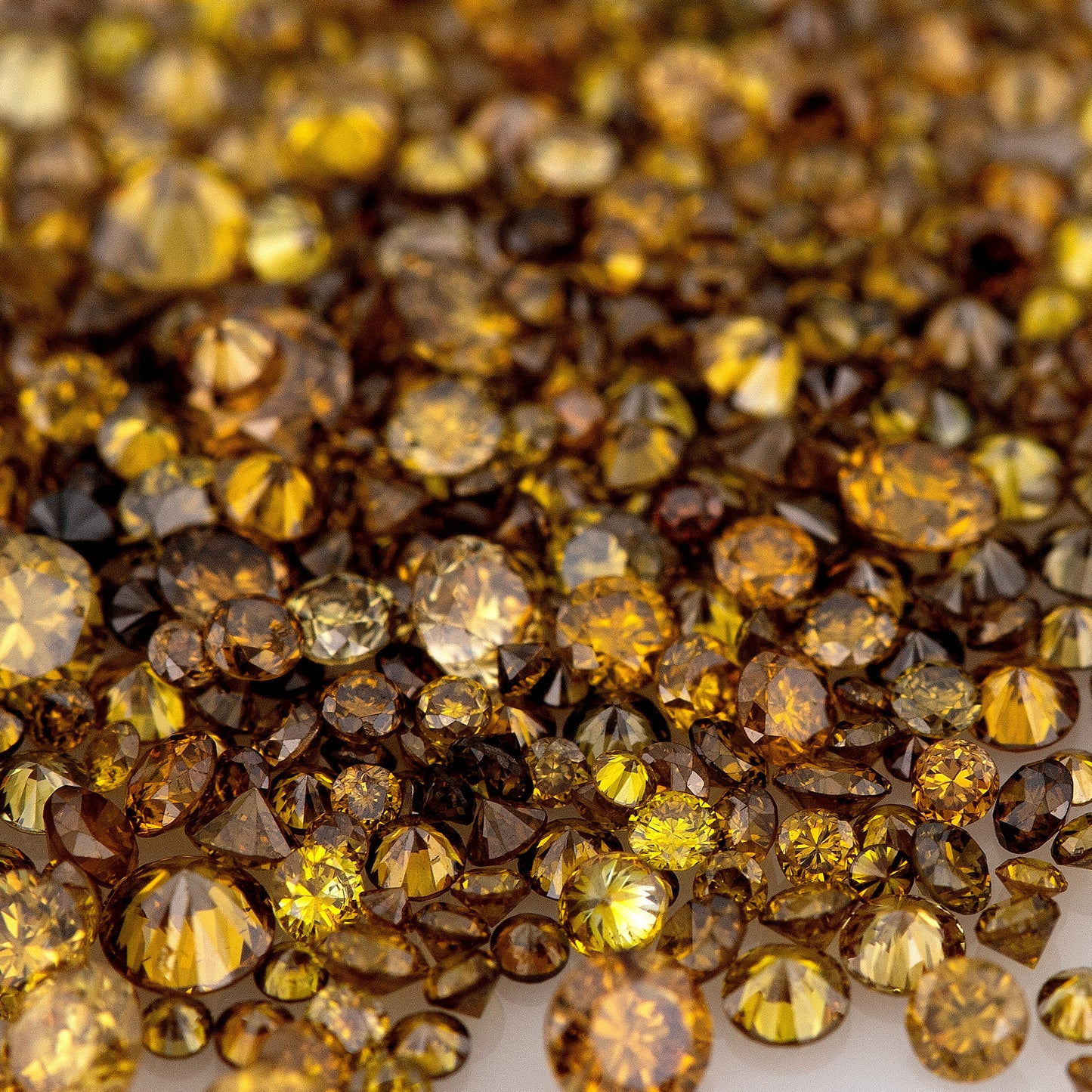 Fancy Vivid Brownish Orangish Yellow Brown Orange Diamonds 0.25ct Mix Scoop | Fancy Yellow Untreated Natural Diamonds | Round | Melee | Accents | Burnt Color Diamonds