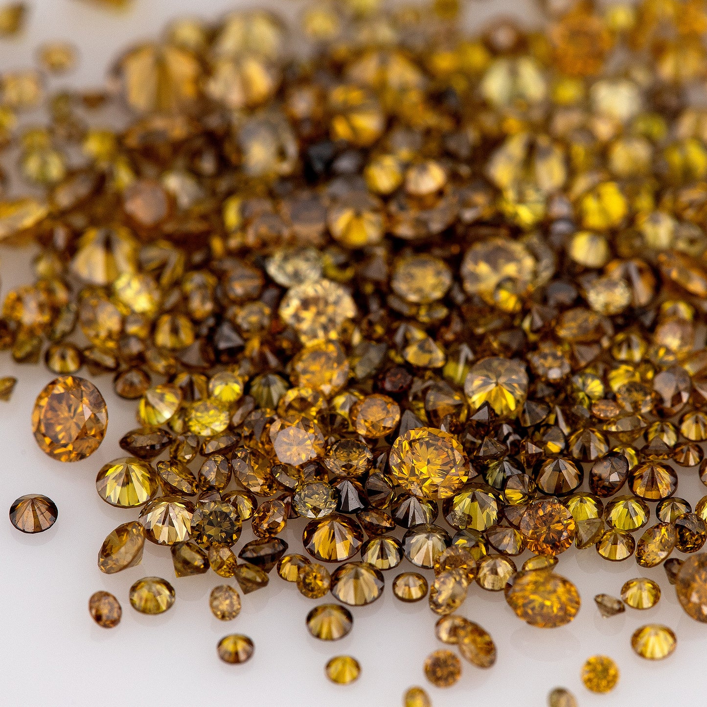 Fancy Vivid Brownish Orangish Yellow Brown Orange Diamonds 0.25ct Mix Scoop | Fancy Yellow Untreated Natural Diamonds | Round | Melee | Accents | Burnt Color Diamonds