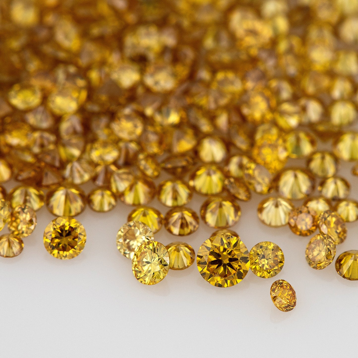 Fancy Vivid Orangy Golden Yellow Golden Coffee Diamonds 0.25ct Mix Scoop | Fancy Vivid Brownish Yellow Untreated Natural Diamonds | Round | Melee | Accents | Coffee