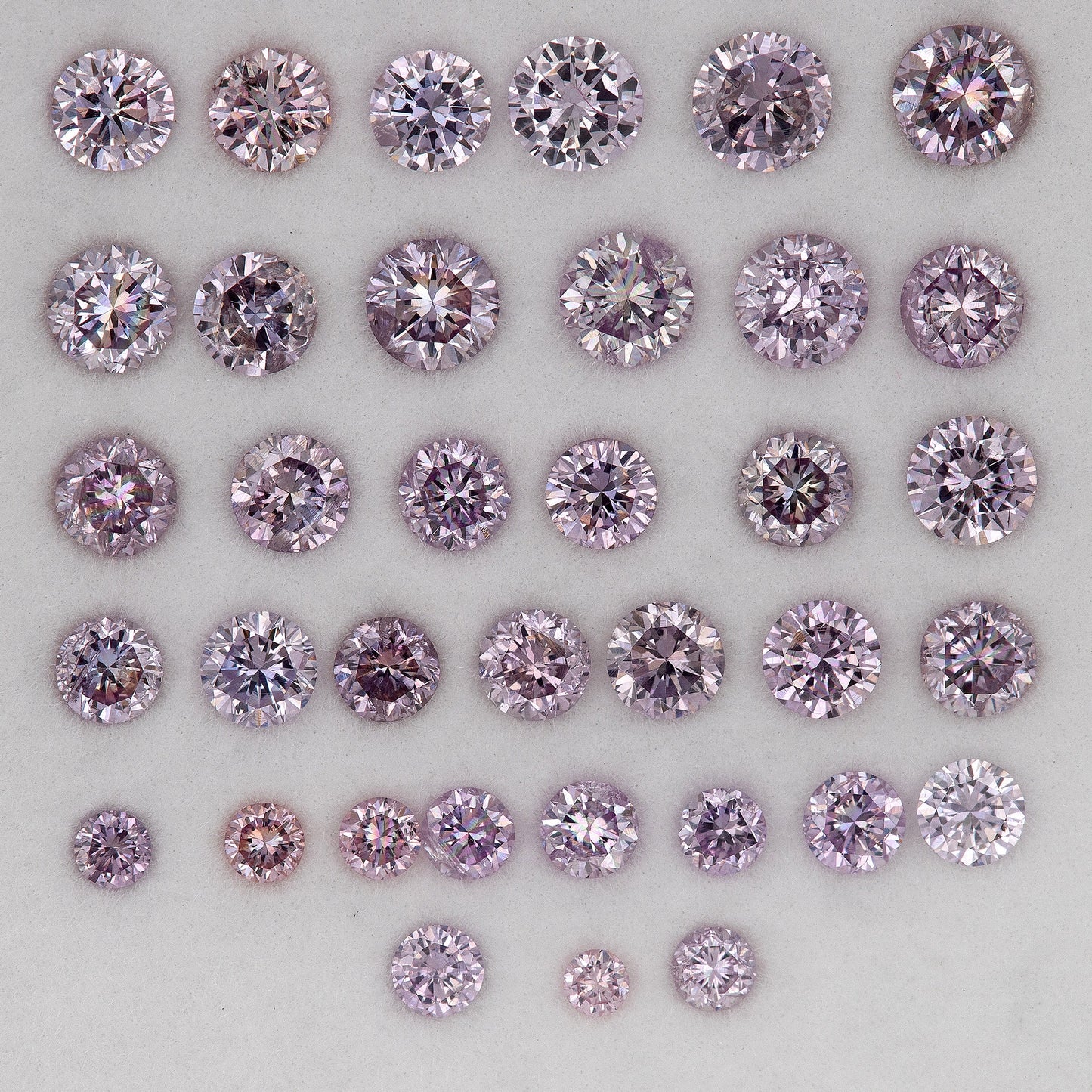 Purple Pink Diamonds Untreated Natural Diamonds Fancy Intense Pink Round Brilliant Melee Parcel 2.18cts 48pcs mix shapes