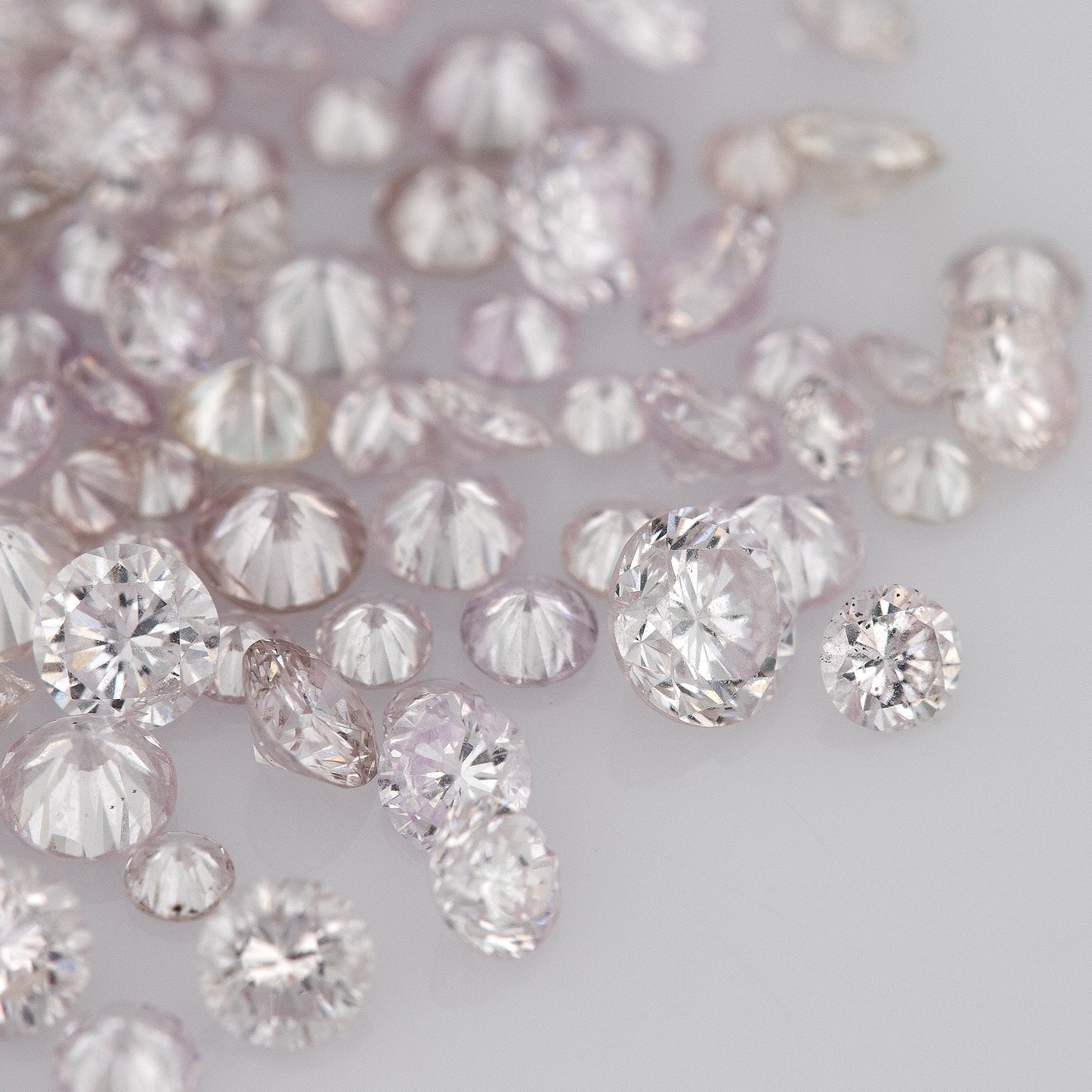 Light Pink Diamonds 0.25ct 1.3mm to 2.5mm mix scoop Fancy Light Purple Pink Untreated Natural Diamonds Round|Melee|accents|Pink Diamonds