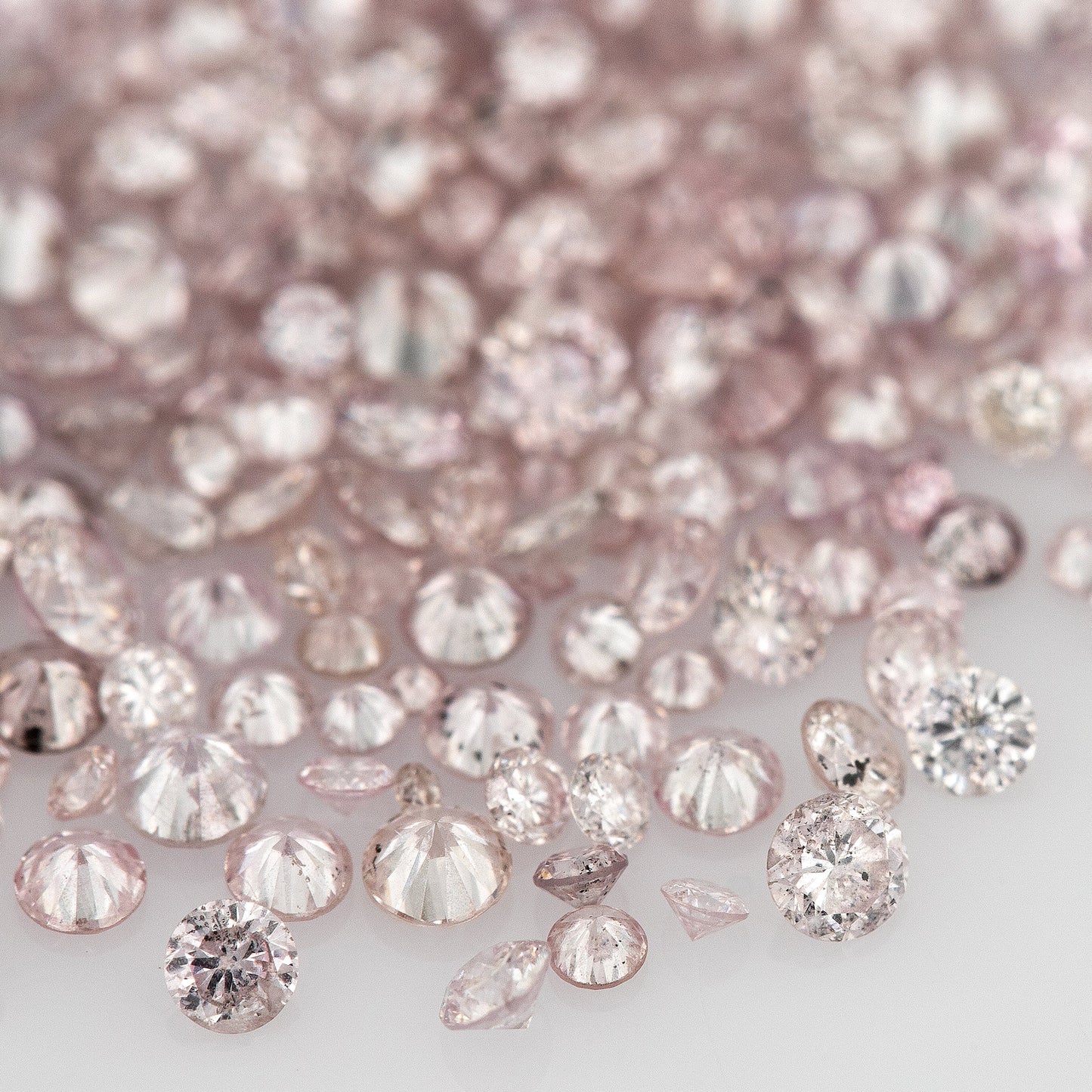 Rose Pink Argyle Diamonds 0.25ct 1.3mm to 2.5mm mix scoop Fancy Light Rose Pink Untreated Natural Diamonds Round|Melee|accents|Australian