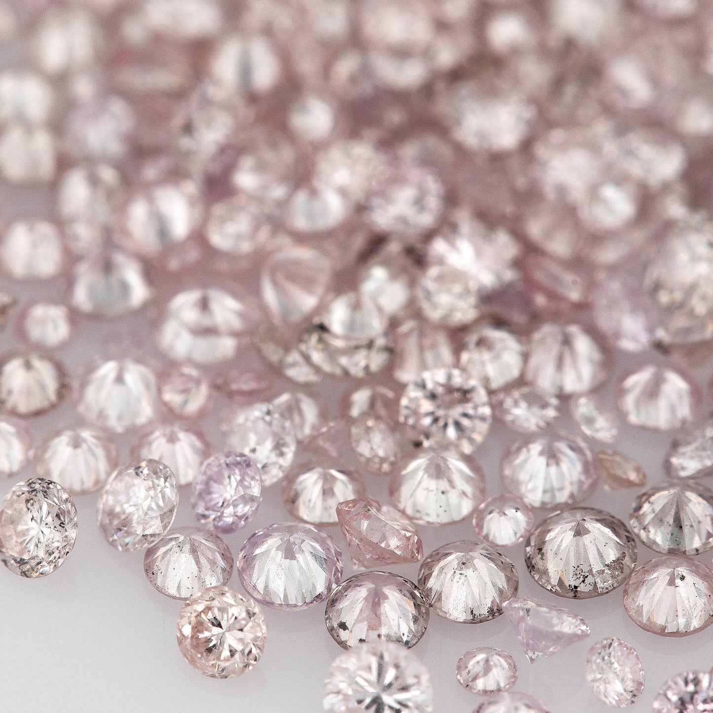 Rose Pink Argyle Diamonds 0.25ct 1.3mm to 2.5mm mix scoop Fancy Light Rose Pink Untreated Natural Diamonds Round|Melee|accents|Australian
