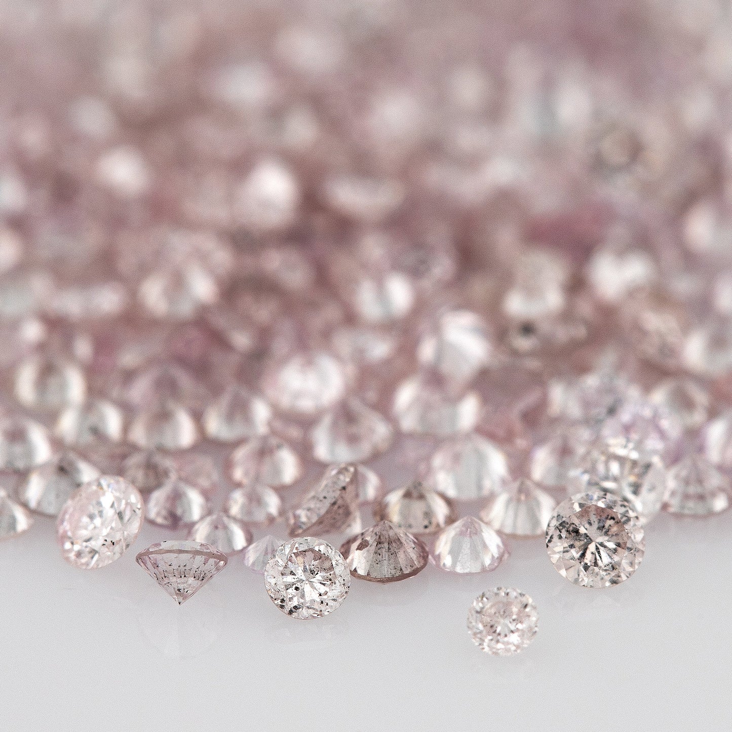 Rose Pink Argyle Diamonds 0.25ct 1.3mm to 2.5mm mix scoop Fancy Light Rose Pink Untreated Natural Diamonds Round|Melee|accents|Australian