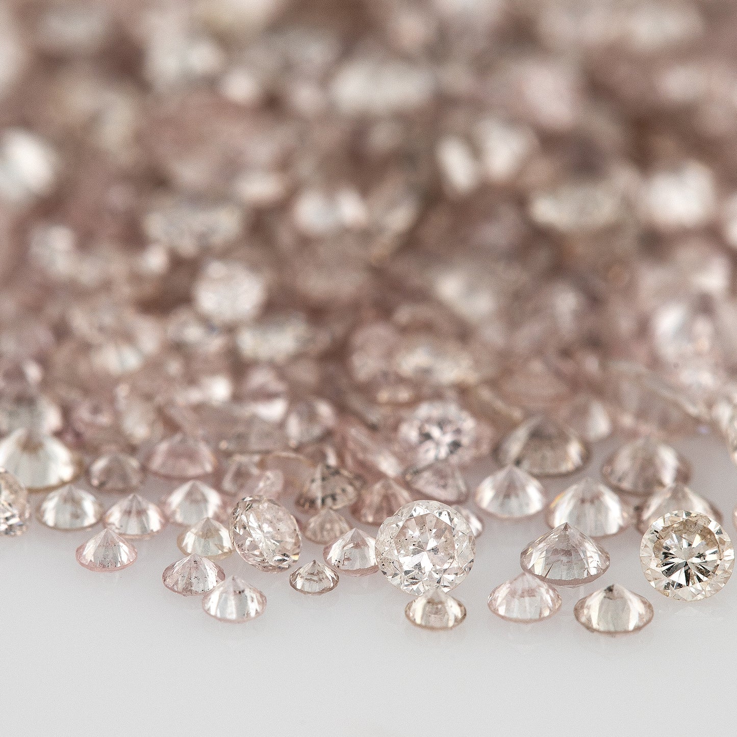 Rose Pink Argyle Diamonds 0.25ct 1.3mm to 2.5mm mix scoop Fancy Light Rose Pink Untreated Natural Diamonds Round|Melee|accents|Australian