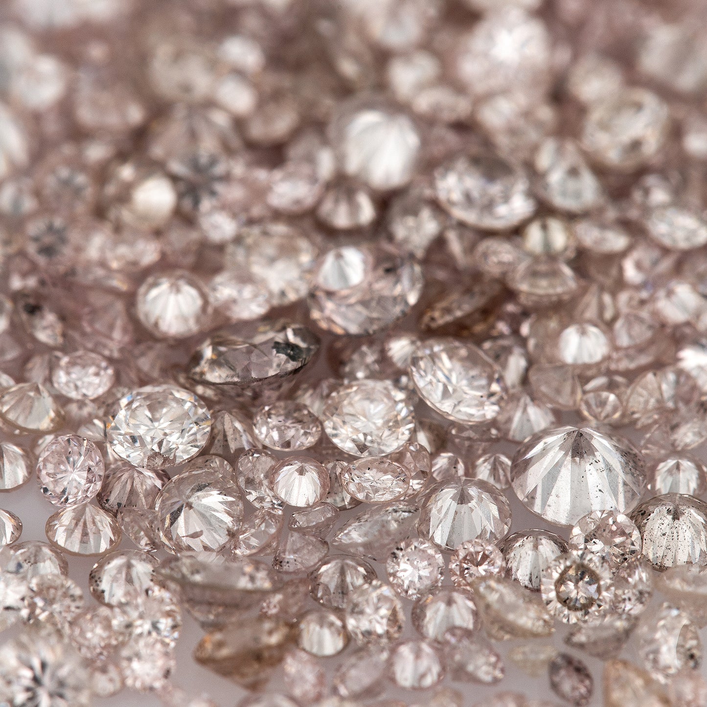Rose Pink Argyle Diamonds 0.25ct 1.3mm to 2.5mm mix scoop Fancy Light Rose Pink Untreated Natural Diamonds Round|Melee|accents|Australian