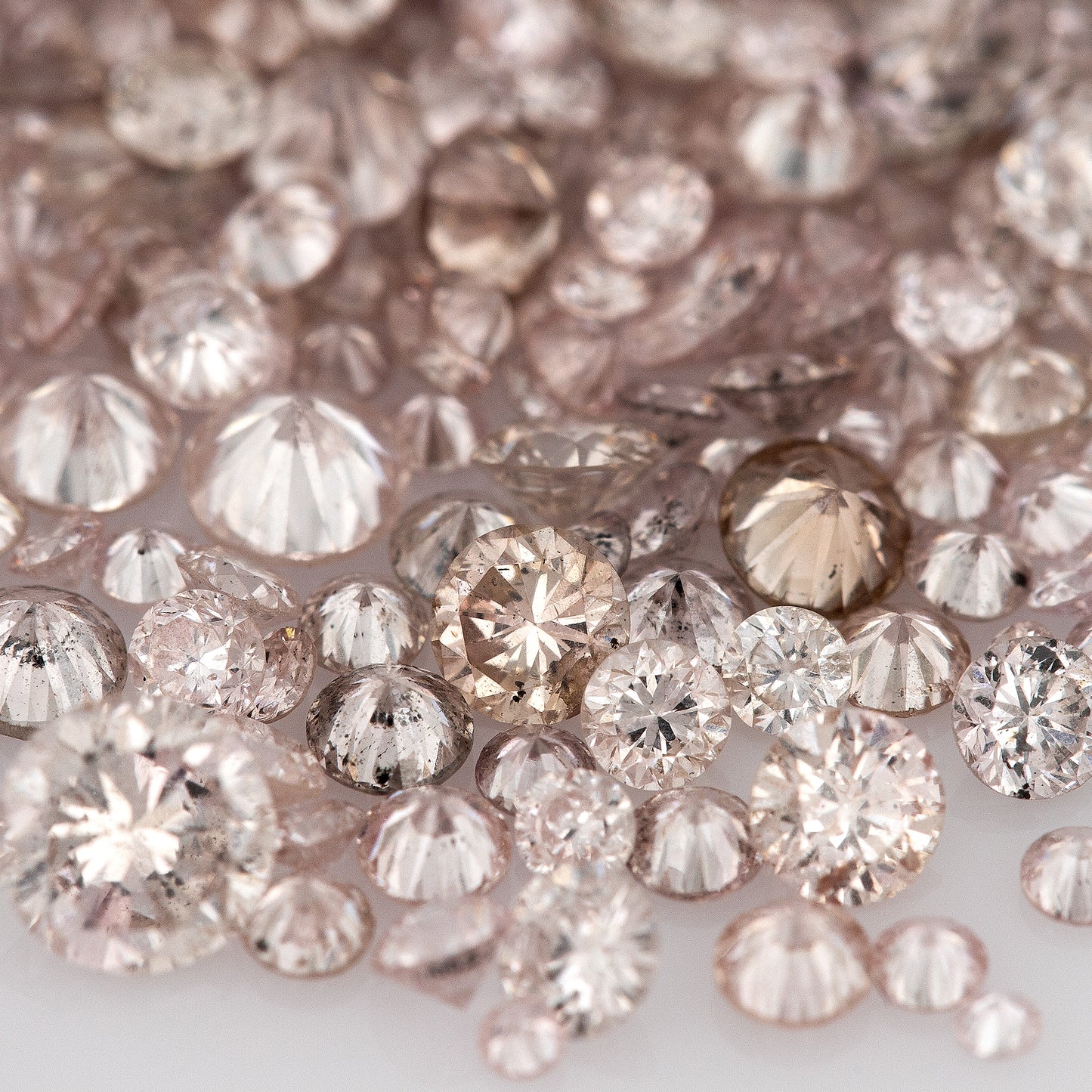 Rose Pink Argyle Diamonds 0.25ct 1.3mm to 2.5mm mix scoop Fancy Light Rose Pink Untreated Natural Diamonds Round|Melee|accents|Australian