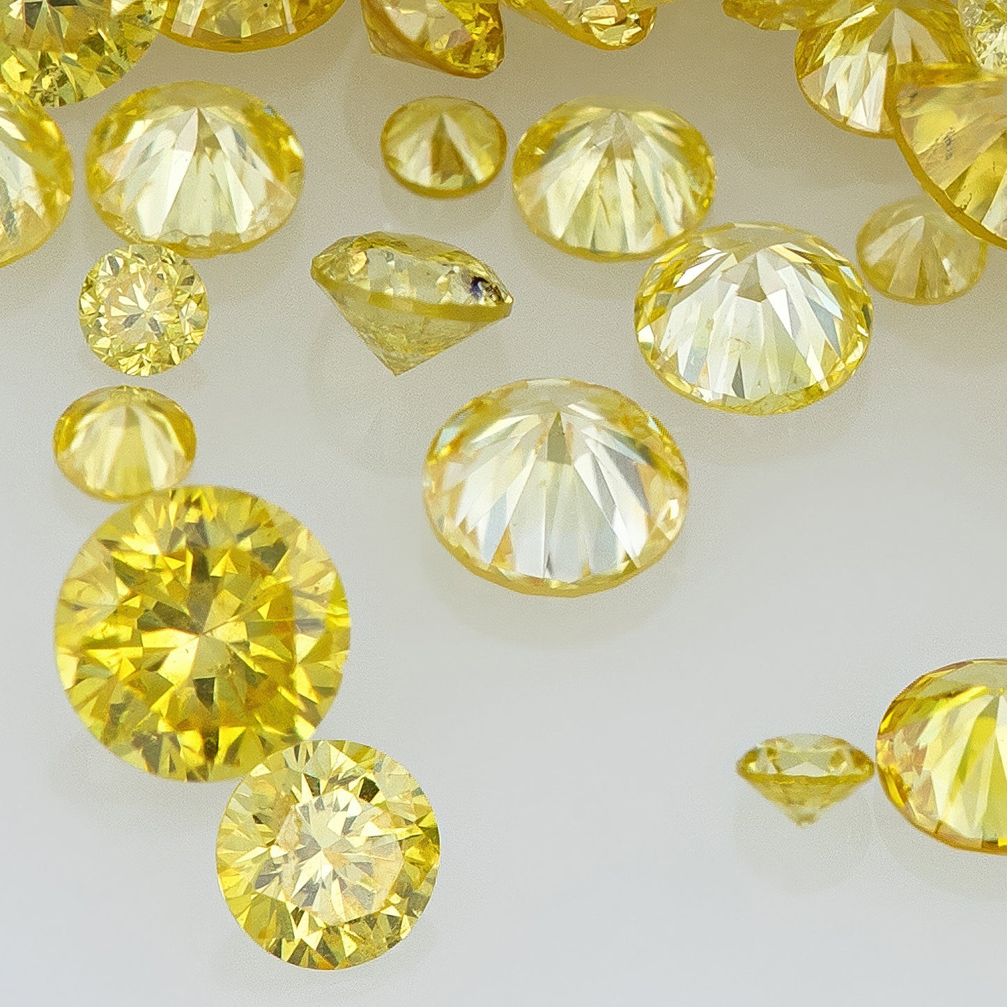 Fancy Vivid Yellow AA | Dark Cape Diamonds 0.25ct Mix Scoop | Vivid Yellow Untreated Natural Diamonds | Round | Melee | Accents | Cape Yellow