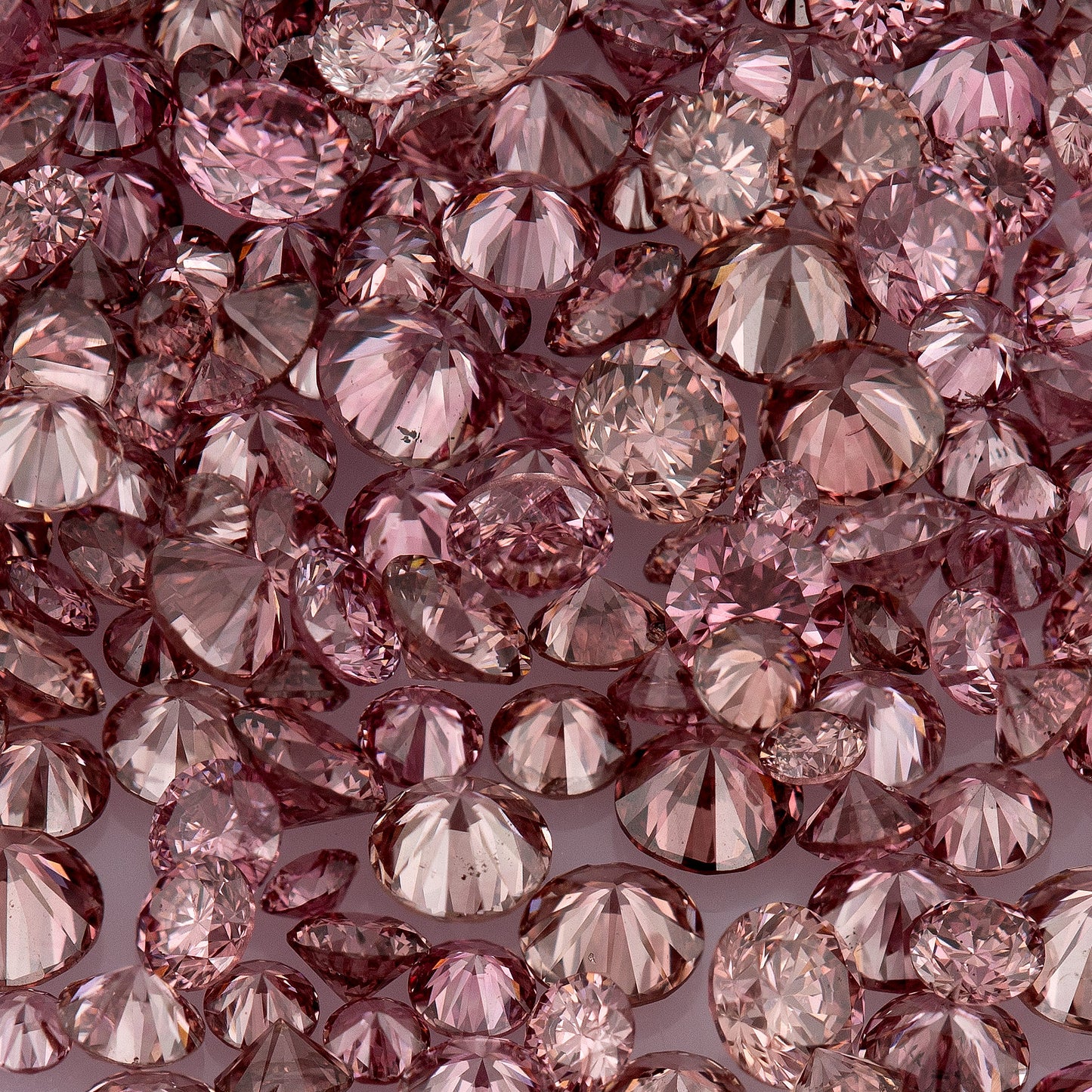 Fancy VIVID Reddish/Pink Rose Argyle (PR5-3 - PC2-3) | Argyle Pink Diamonds Select | Untreated Natural Pink Diamond | Round Melee Accents