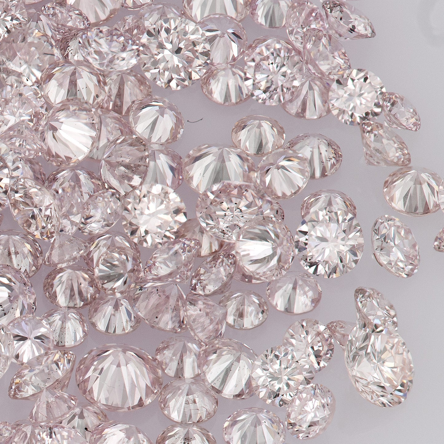 Fancy Light Purplish Pink 8PP | Argyle Pink Diamonds Select | Untreated Natural Pink Diamond | Round Melee Accents