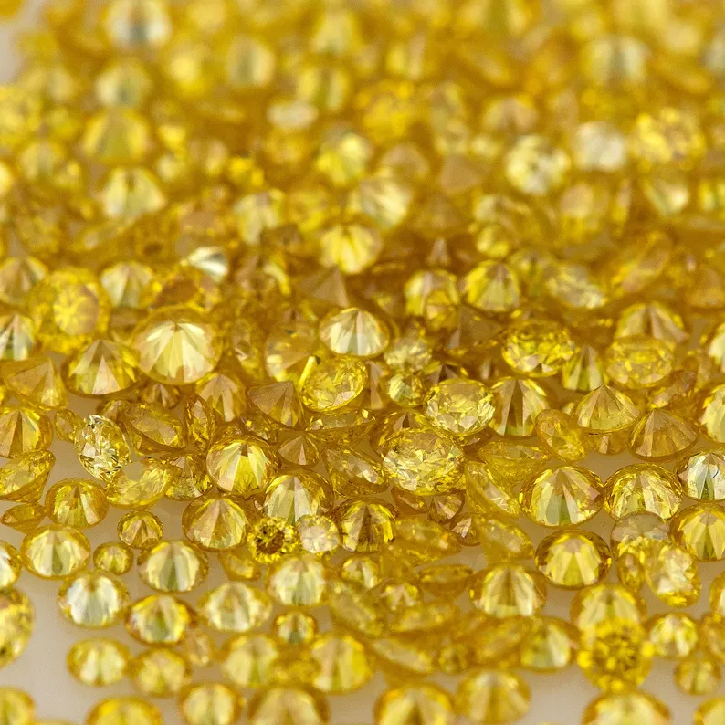 1pcs Canary Diamonds 0.8mm to 2.5mm sizes Fancy Vivid Yellow Untreated Natural Diamonds Round|Melee|accents|Canary Yellow