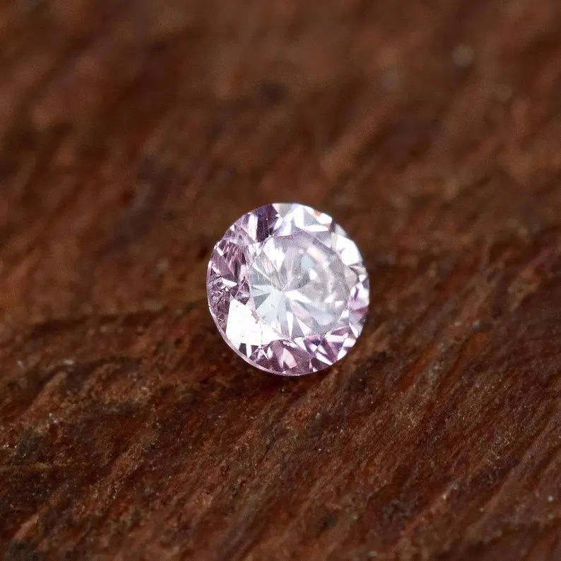 0.07ct Fancy Vivid Pink Loose Natural Pink Diamond Round Brilliant 2.45mm