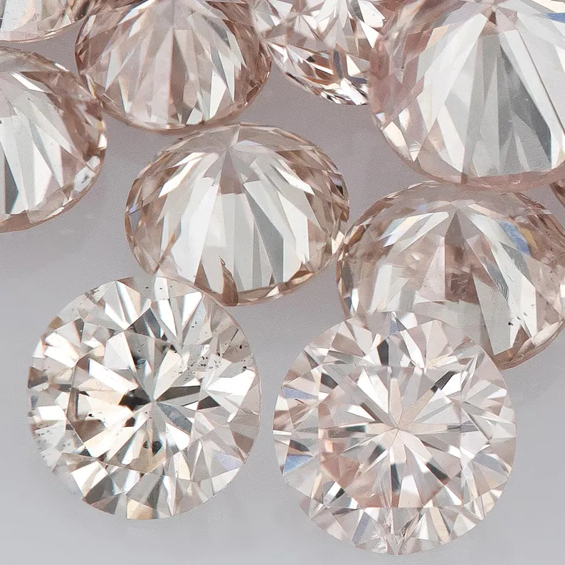 Brownish Pink Diamonds 0.25ct 1.8mm to 2.2mm mix scoop Pink Untreated Natural Diamonds Round|Melee|accents|Cape Yellow