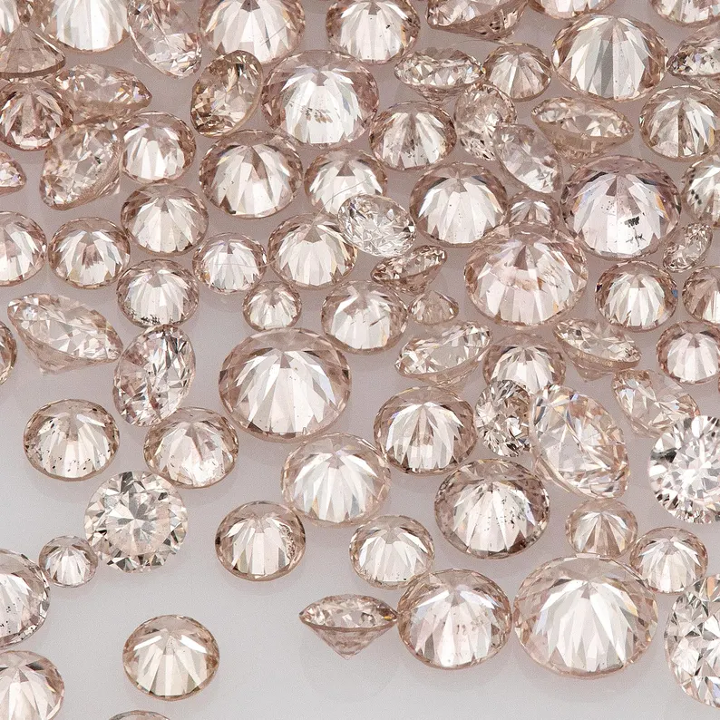 Fancy Pink Rose PR8 Argyle Diamonds | Natural Round Pink Diamonds | Australian Melee Accents | Loose Argyle Pink Stones