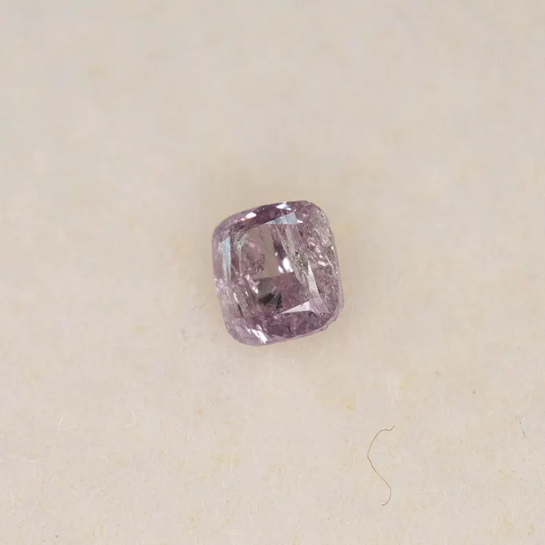 0.18ct Fancy Vivid Pink Untreated Loose Natural Pink Diamond Cushion I3
