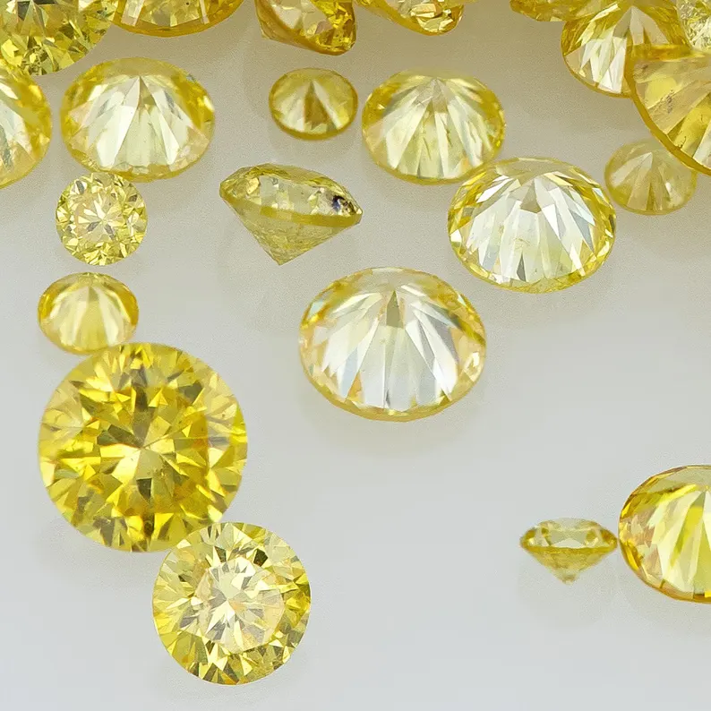 Dark Cape Diamonds 0.25ct 0.8mm to 2.2mm mix scoop Light Yellow Untreated Natural Diamonds Round|Melee|accents|Cape Yellow