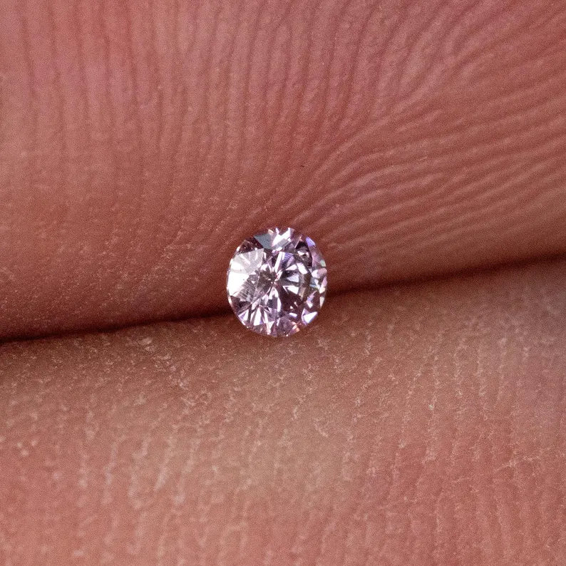0.05ct Fancy Vivid Pink Loose Natural Pink Diamond Round Brilliant 2.2mm