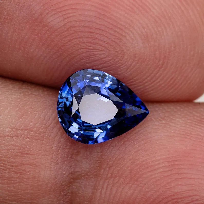 2.08 ct. Natural Blue Sapphire Pear Ceylon Sri Lanka Heated