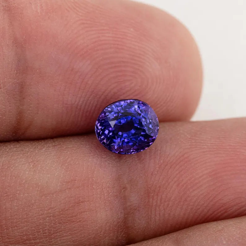 UNHEATED GRS Certified 2.00 ct. RARE Natural Violet Sapphire Oval Ceylon