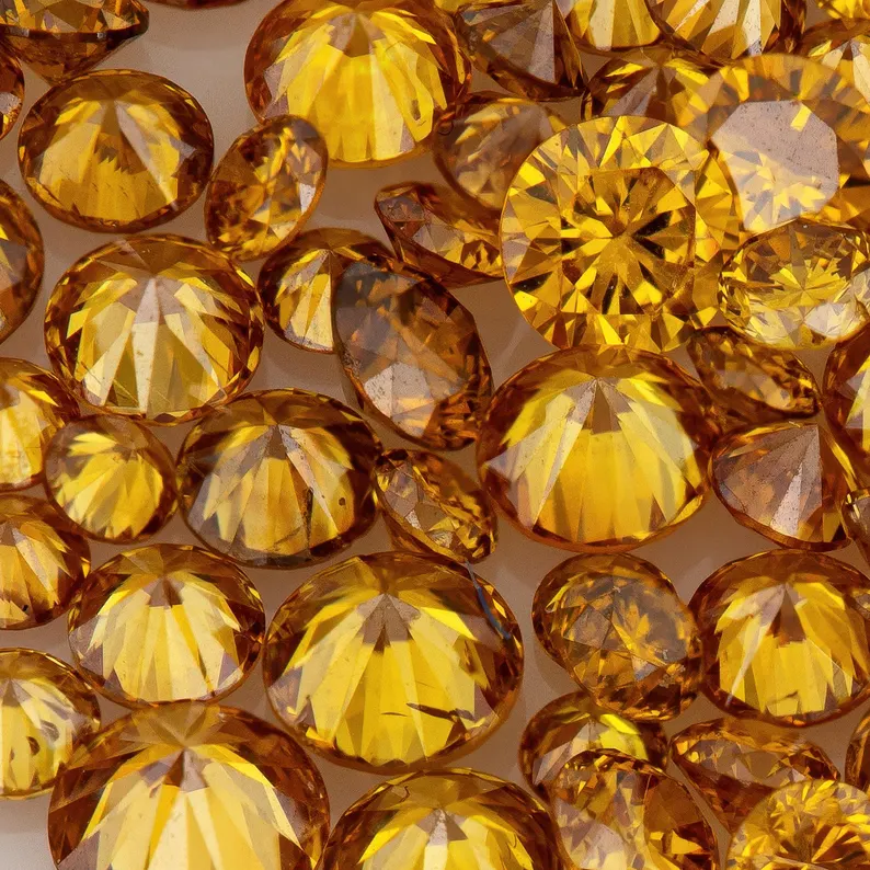 1pcs Cognac Diamond 1.3mm to 2.5mm Fancy Vivid Red Orange Untreated Natural Diamonds Round|Melee|accents