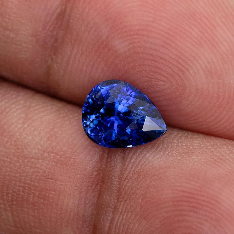 2.04 ct. Natural Blue Sapphire Pear Ceylon Sri Lanka Heated