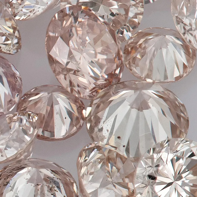 Brownish Pink Diamonds 0.25ct 1.8mm to 2.2mm mix scoop Pink Untreated Natural Diamonds Round|Melee|accents|Cape Yellow