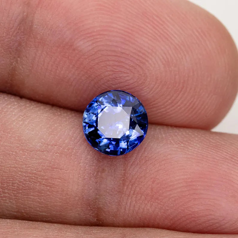 2.01 ct. Natural Blue Sapphire Round Ceylon Sri Lanka Heated