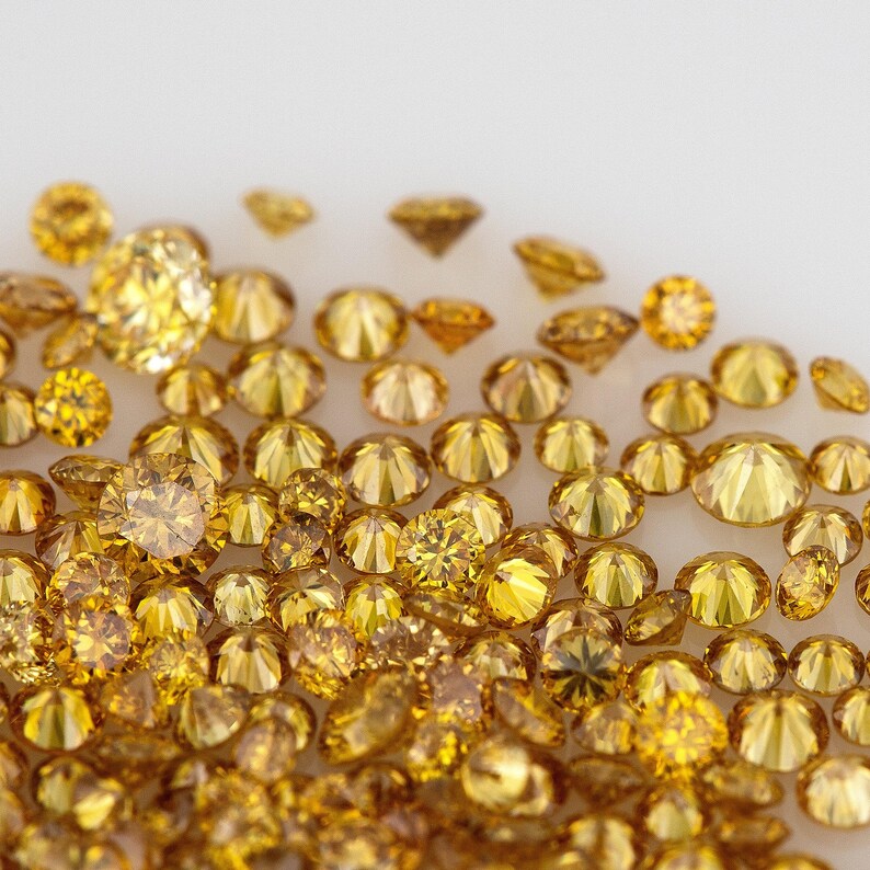 Fancy Vivid Brownish Yellow Golden Coffee | Natural Untreated Diamonds | Round | Melee | Accents | Coffee