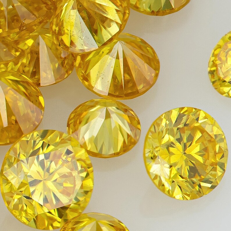 EX Canary Diamonds 0.25ct 1.8mm to 2.2mm mix scoop Canary Yellow Untreated Natural Diamonds Round|Melee|accents|Cape Yellow