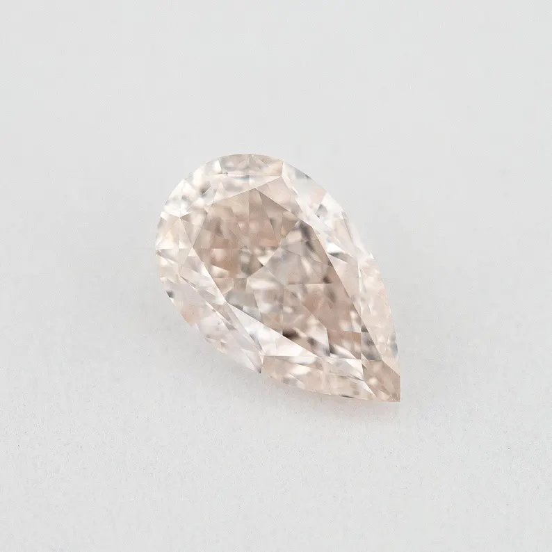 GIA Certified 0.53ct. Light Pink Brown Loose Natural Diamond Pear Drop VVS1 Untreated|Certificate|Genuine|Pink Diamond