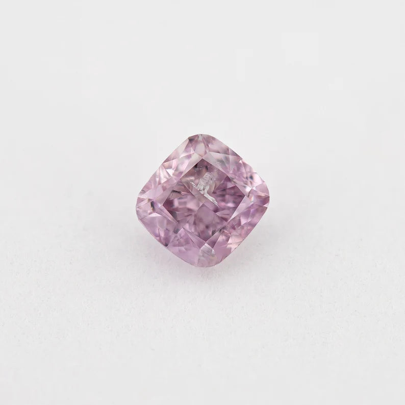 GIA Certified 0.25 Ct Untreated Fancy Intense Purple Pink Natural Diamond Cushion Solitaire|Custom Jewelry|Certificate|natural color|rare