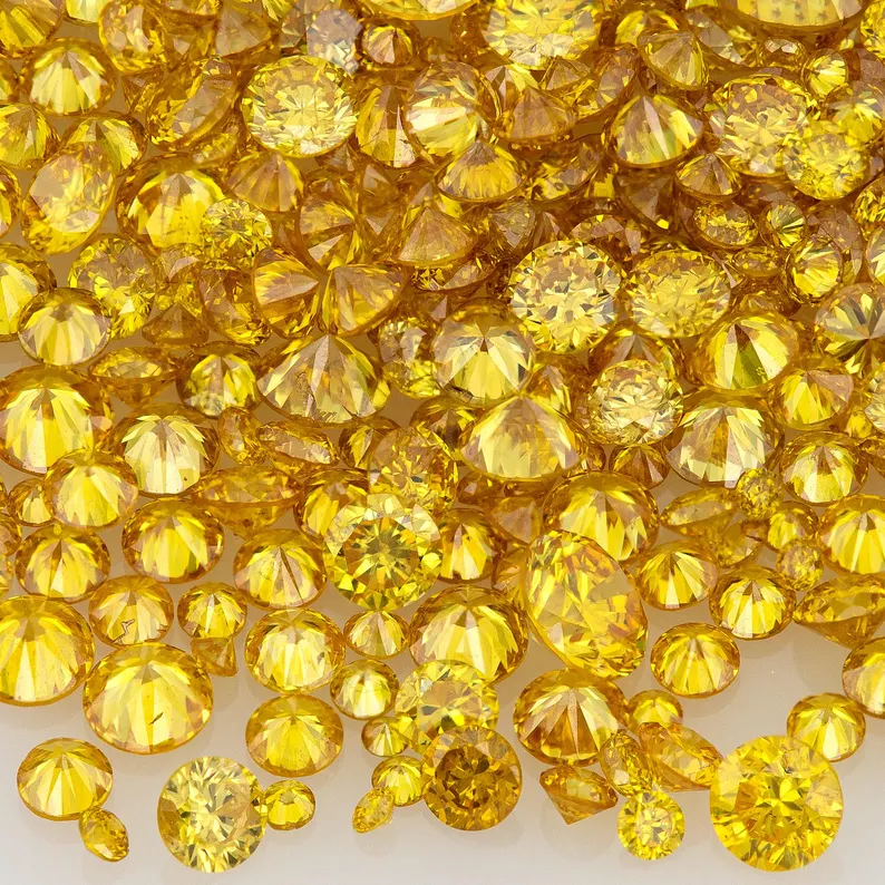 Fancy Vivid Yellow – Top Canary Diamond | Natural Untreated Round Fancy Diamond | Melee Accent Stones | Loose Yellow Diamond
