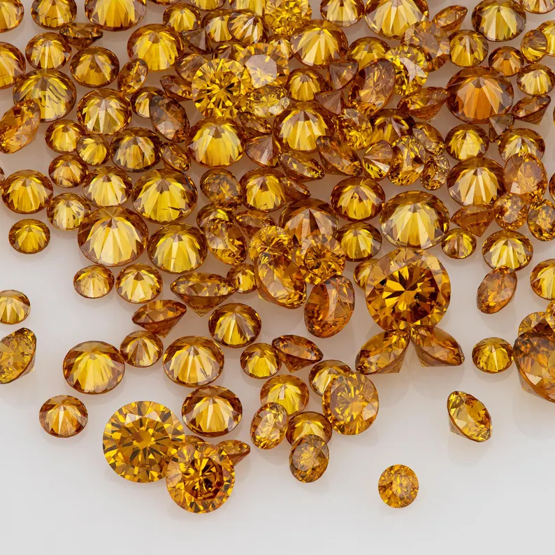 1pcs Cognac Diamond 1.3mm to 2.5mm Fancy Vivid Red Orange Untreated Natural Diamonds Round|Melee|accents