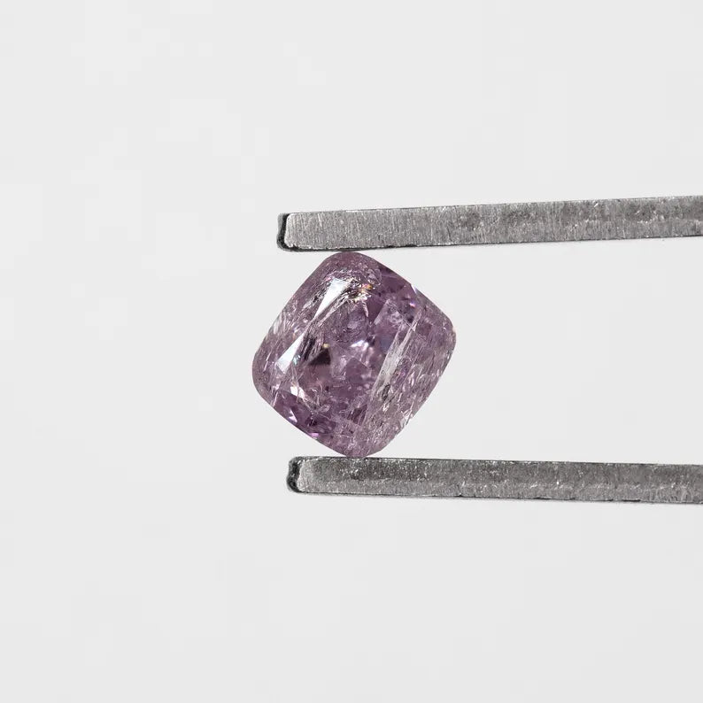 0.18ct Fancy Vivid Pink Untreated Loose Natural Pink Diamond Cushion I3