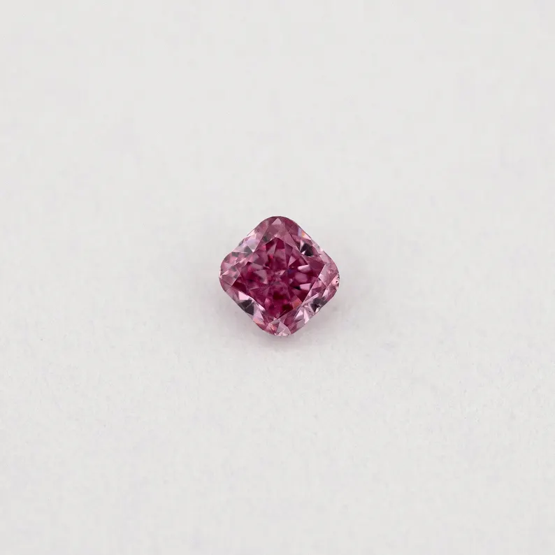GIA Certified 0.05ct Fancy Vivid Purplish Pink natural Argyle Pink Diamond Cushion Brilliant