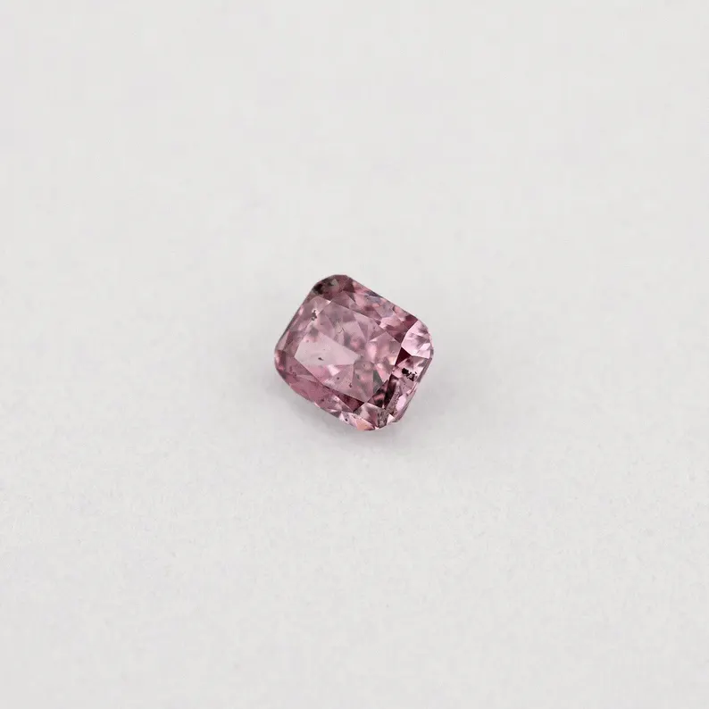 GIA Certified 0.06ct Fancy Intense Purplish Pink Natural Argyle Pink Diamond Cushion Brilliant