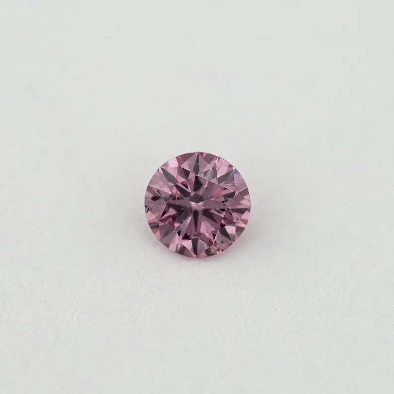 Argyle Certified 0.12ct 4PP Fancy Vivid Purple Pink Natural Argyle Pink Diamond Round Brilliant