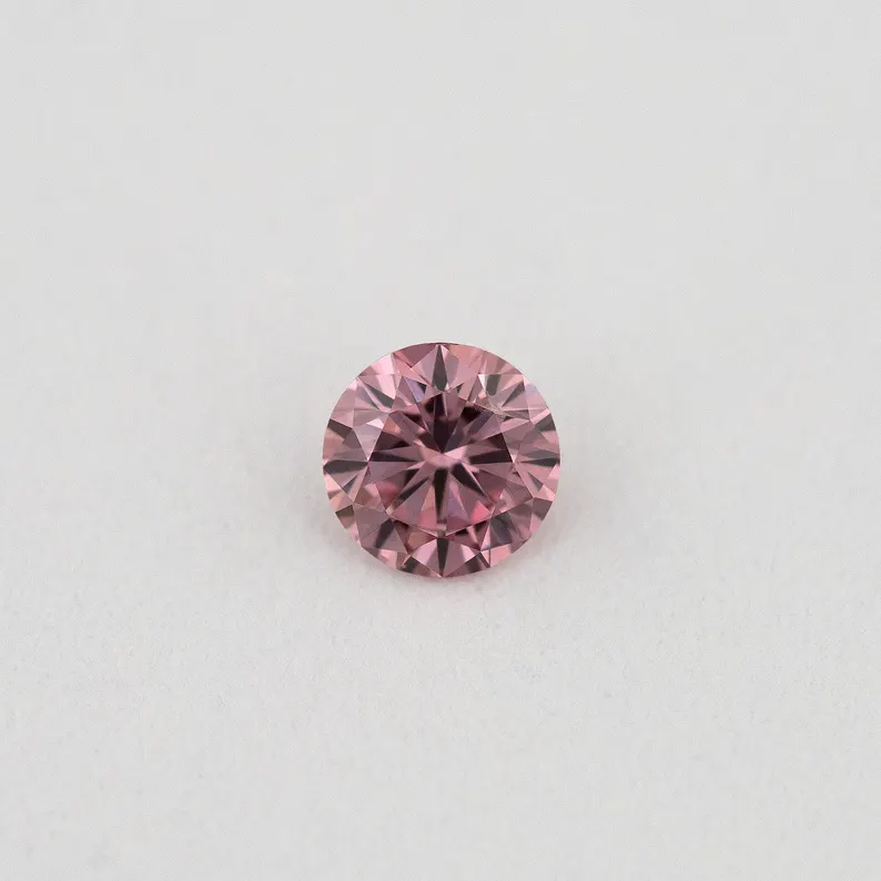 Argyle Certified 0.11ct 4P Fancy Vivid Pink Natural Argyle Pink Diamond Round Brilliant