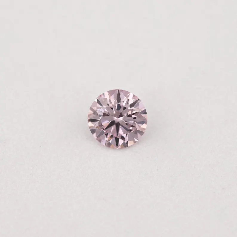 Argyle Certified 0.9ct PC1 Fancy Pink Champagne Natural Argyle Pink Diamond Round Brilliant