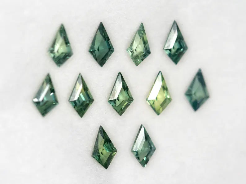 5x3mm Kite Shape Natural Teal Sapphire Calibrated Parcel Wholesale geometric shape