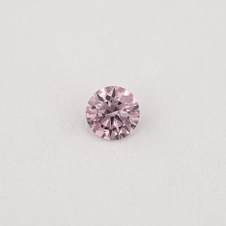 Argyle Certified 0.08ct 7P Fancy Pink Natural Argyle Pink Diamond Round Brilliant