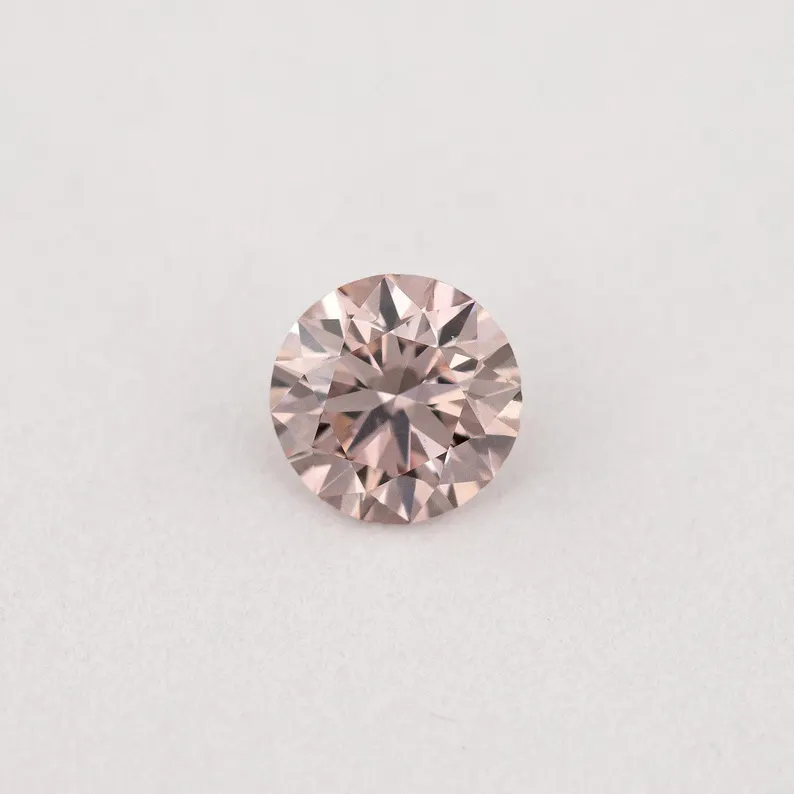 Argyle Certified 0.19ct PC1 Fancy Pink Champagne Natural Argyle Pink Diamond Round Brilliant