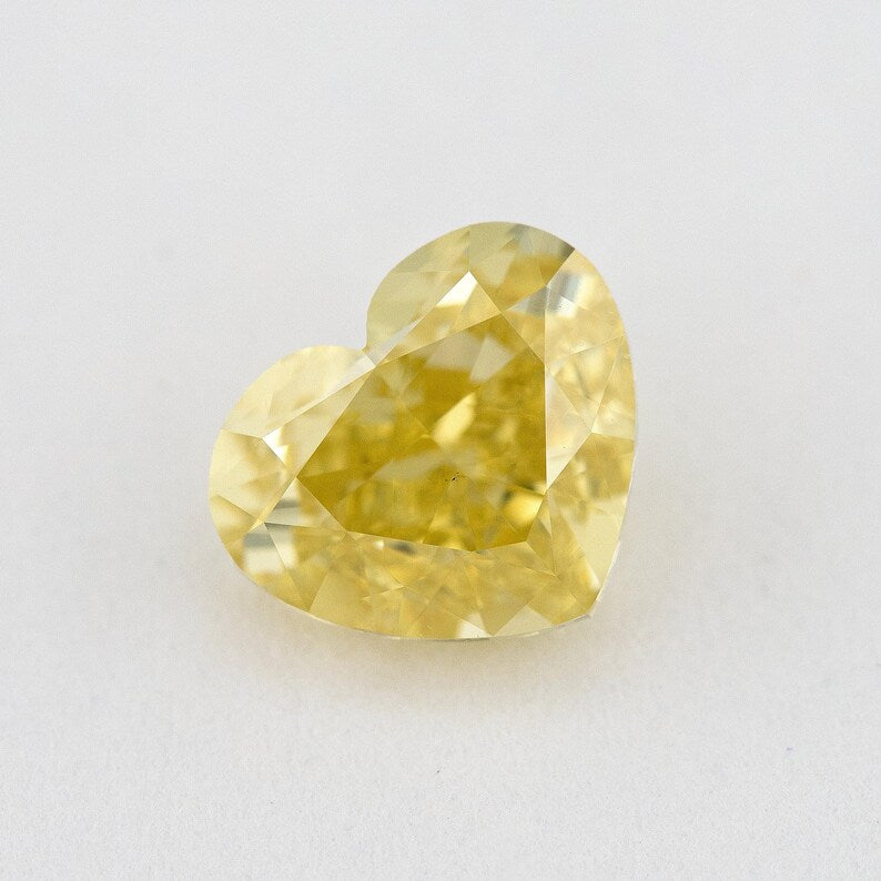 GIA Certified 1.00ct. Fancy Yellow Loose Natural Diamond Heart VS2 Untreated|Certificate|Genuine|Yellow Diamond