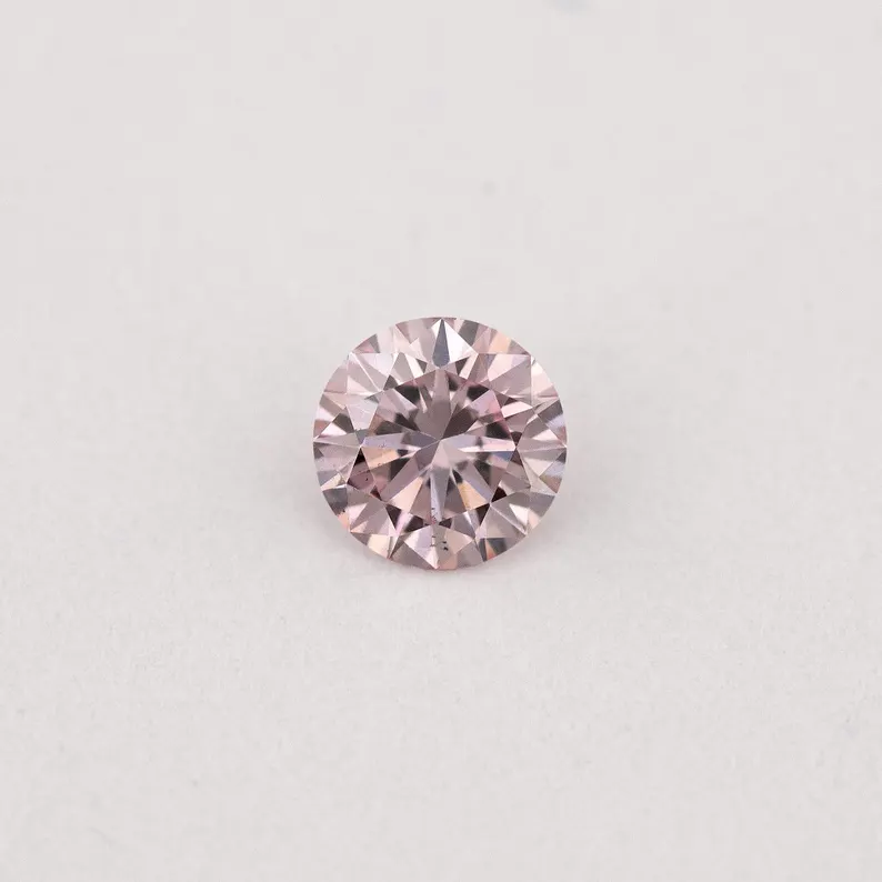Argyle Certified 0.13ct 7PR Fancy Rose Pink Natural Argyle Pink Diamond Round Brilliant