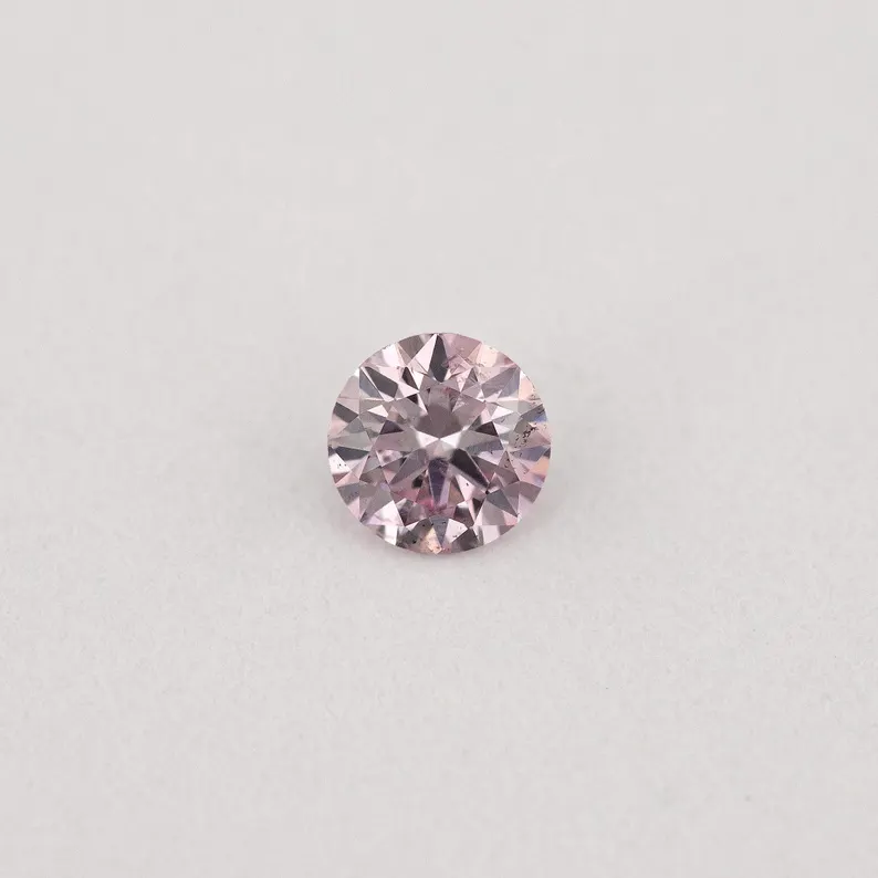 Argyle Certified 0.09ct 7PP Fancy Purple Pink Natural Argyle Pink Diamond Round Brilliant