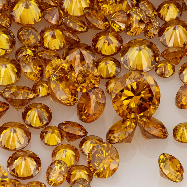 1pcs Cognac Diamond 1.3mm to 2.5mm Fancy Vivid Red Orange Untreated Natural Diamonds Round|Melee|accents