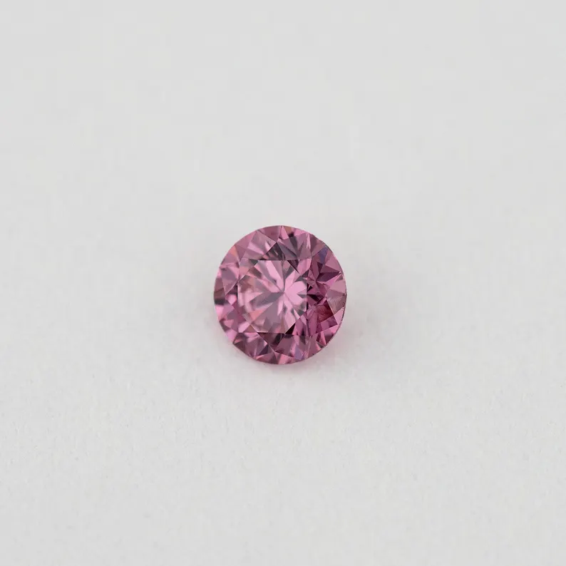 Argyle Certified 0.09ct 3PP Fancy Vivid Purple Pink Natural Argyle Pink Diamond Round Brilliant