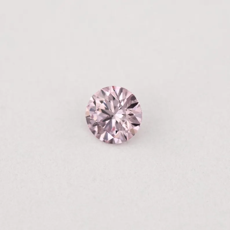 Argyle Certified 0.9ct PC1 Fancy Pink Champagne Natural Argyle Pink Diamond Round Brilliant